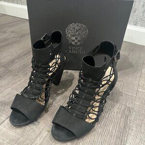 Vince Camuto VV-EVEL Black Vintage Leather Size 8.5